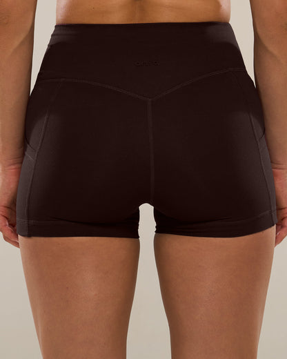 Mavora PocketFit Shorts (Petite 3") - Ganache