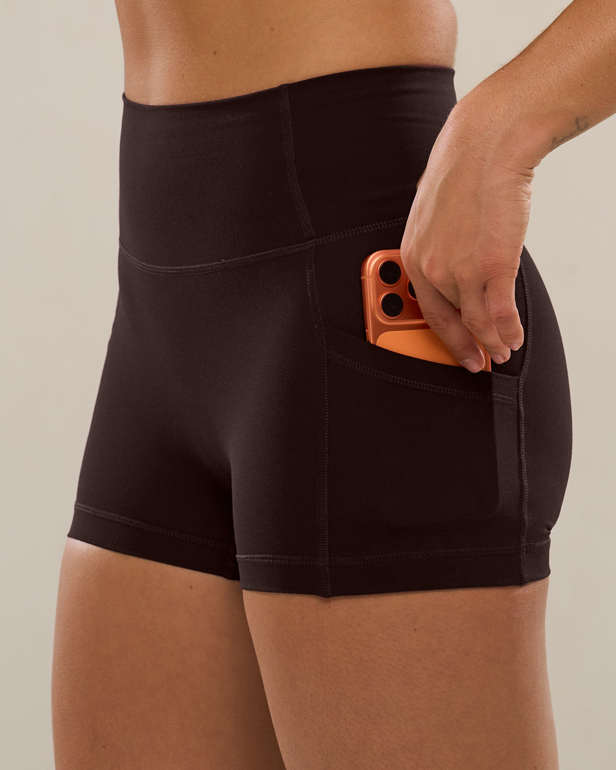 Mavora PocketFit Shorts (Petite 3") - Ganache