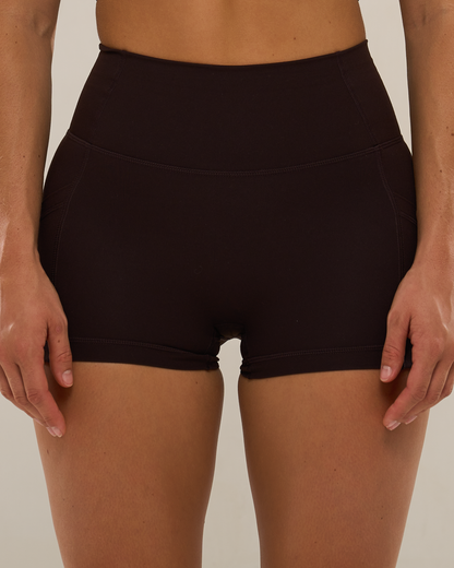 Mavora PocketFit Shorts (Petite 3") - Ganache