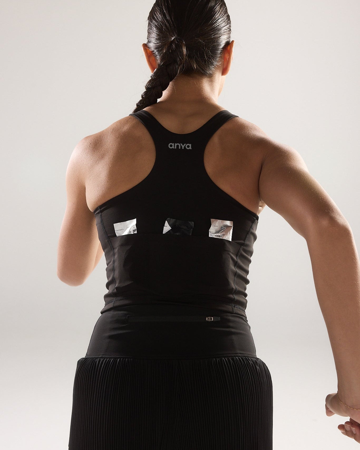 Mavora Race Day High Neck Crop Top - Black Sesame