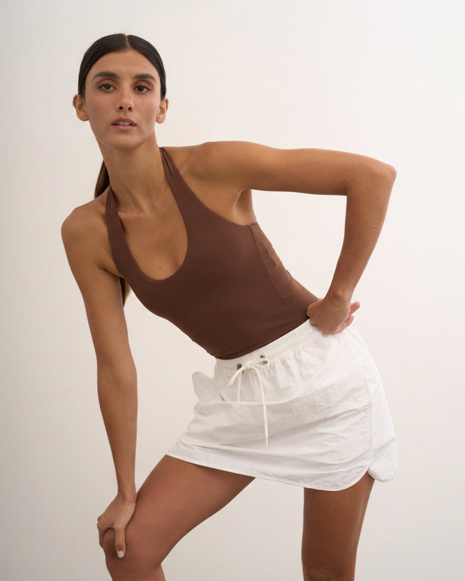 Mavora Halter Longline Sport-BH - Chocolate