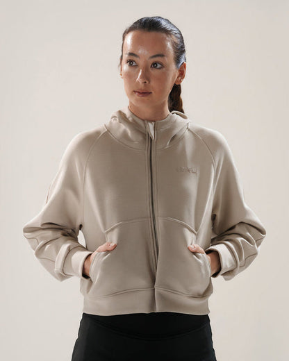 Mavora Full Zip - Oat (with Hoodie)