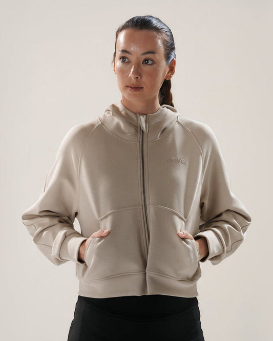 Mavora Full Zip - Oat (with Hoodie)