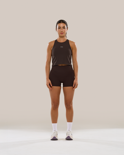 Mavora Bib Crop Top Tank Top - Ganache