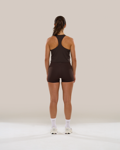 Mavora Bib Crop Top Tank Top - Ganache
