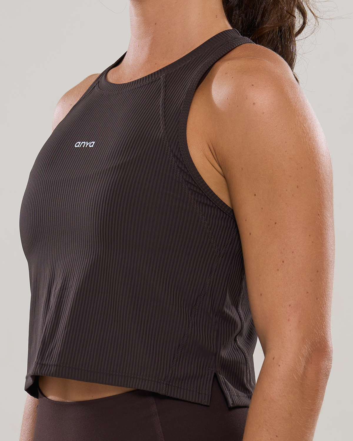 Mavora Bib Crop Top Tank Top - Ganache