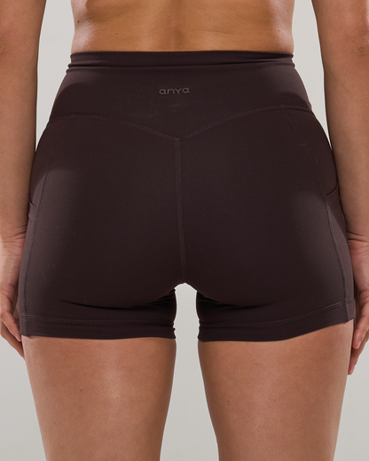 Mavora PocketFit Shorts (Mini 4") - Ganache