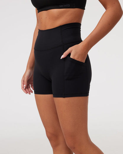 Mavora PocketFit Shorts (Mini 4") - Black Sesame