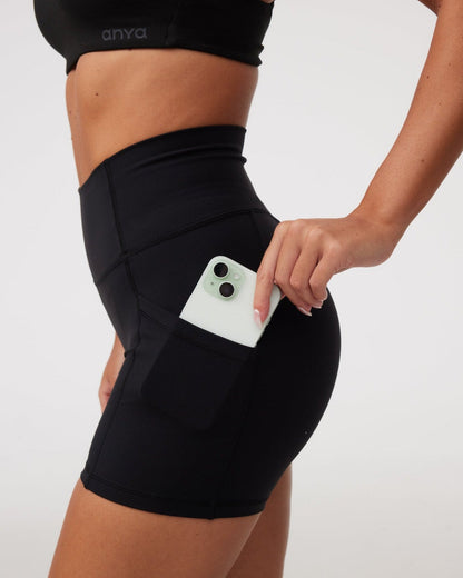 Mavora PocketFit Shorts (Mini 4") - Black Sesame