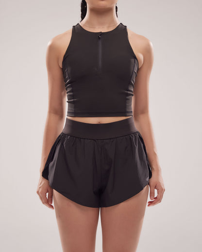 Mavora Split Shorts - Black Sesame