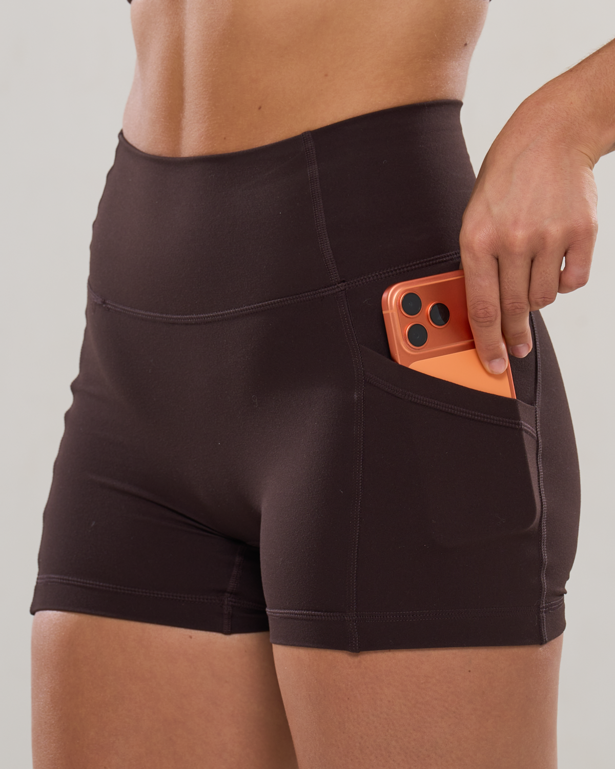 Mavora PocketFit Shorts (Mini 4") - Ganache