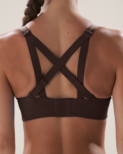 Mavora Two-Way Clasp Sport-BH - Espresso