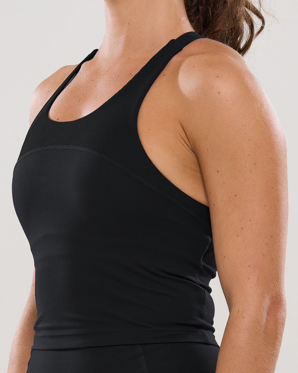 Mavora Flex 2-in-1 Crop Top - Black Sesame